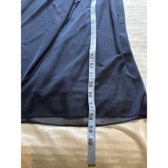 Alex Evenings Navy Metallic Cutout Lace Maxi Gown/Dress Side Ruched Skirt‎ SZ6 - Picture 9 of 11